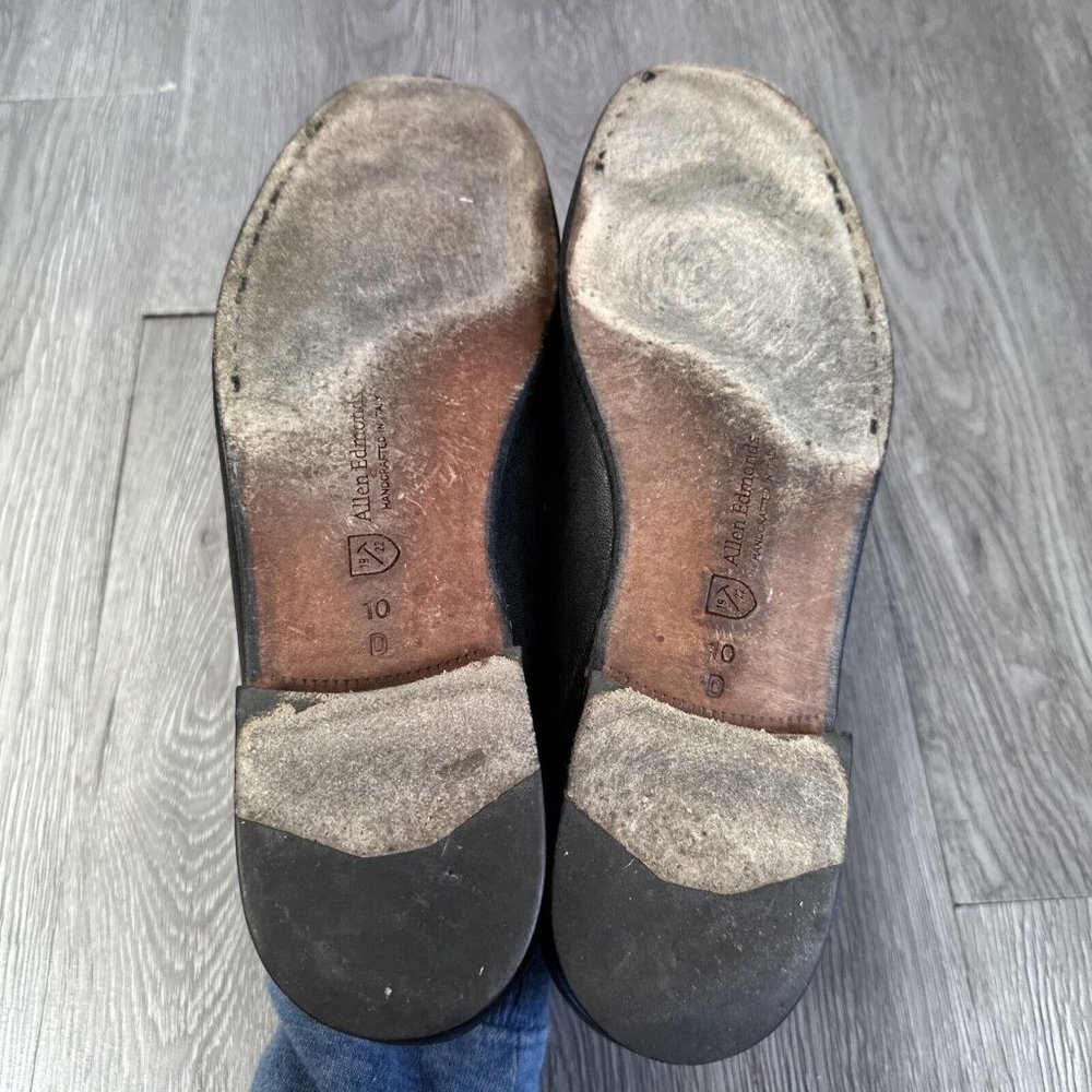 ALLEN EDMONDS URBINO Leather Loafers Shoes Mens SZ 10 D Italy HandCrafted Black - Picture 10 of 12